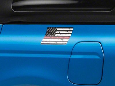 SEC10 Small Distressed Flag Decals; Red Line (Universal; Some Adaptation May Be Required)