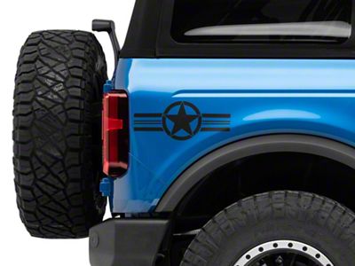 SEC10 Small Stars and Stripes Accent Decal; Matte Black (Universal; Some Adaptation May Be Required)