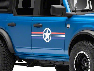 SEC10 Stars and Stripes Accent Decal; Red, White and Blue (Universal; Some Adaptation May Be Required)