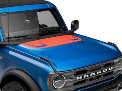 SEC10 Version 1 Hood Decal; Red Carbon Fiber (21-25 Bronco, Excluding Raptor)
