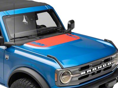 SEC10 Version 2 Hood Decal; Red Carbon Fiber (21-25 Bronco, Excluding Raptor)
