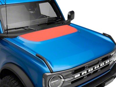SEC10 Version 3 Hood Decal; Red Carbon Fiber (21-25 Bronco, Excluding Raptor)