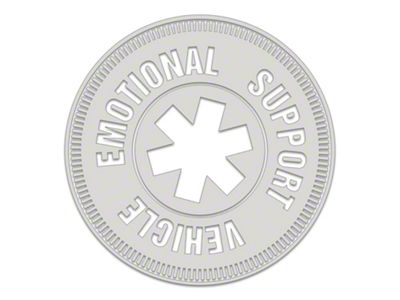 SEC10 Emotional Support Vehicle Decal; Metallic (Universal; Some Adaptation May Be Required)