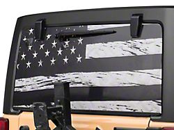 SEC10 Perforated Distressed Flag Rear Window Decal (84-23 Jeep Cherokee XJ & KL)