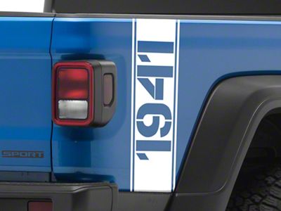 SEC10 1941 Vertical Side Bed Graphics; White (20-25 Jeep Gladiator JT)