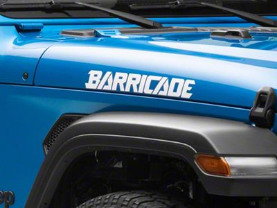 SEC10 Barricade Standard Decal; White (Universal; Some Adaptation May Be Required)