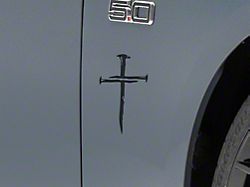 SEC10 Cross of Nails Decal; Matte Black (Universal; Some Adaptation May Be Required)