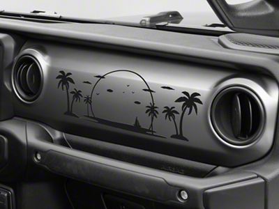 SEC10 Dash Scene Beach Decal; Gloss Black (20-25 Jeep Gladiator JT)