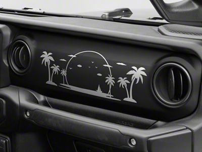 SEC10 Dash Scene Beach Decal; Silver (20-25 Jeep Gladiator JT)