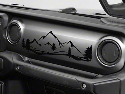 SEC10 Dash Scene Mountain Decal; Gloss Black (20-25 Jeep Gladiator JT)