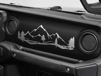 SEC10 Dash Scene Mountain Decal; Silver (20-25 Jeep Gladiator JT)