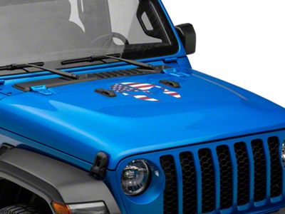 SEC10 Helmet Hood Decal; Real Flag (20-25 Jeep Gladiator JT)