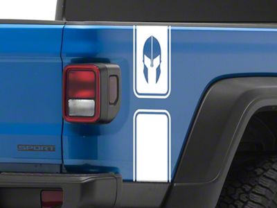SEC10 Helmet Vertical Side Bed Graphics; White (20-25 Jeep Gladiator JT)