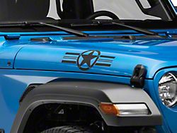 SEC10 Small Stars and Stripes Accent Decal; Matte Black (Universal; Some Adaptation May Be Required)