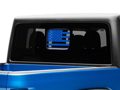SEC10 Middle Window American Flag Decal; Blue (20-25 Jeep Gladiator JT)