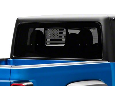 SEC10 Middle Window American Flag Decal; Matte Black (20-25 Jeep Gladiator JT)