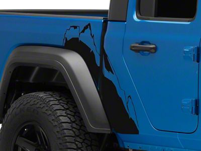 SEC10 Mountain Bed Side Decal; Gloss Black (20-25 Jeep Gladiator JT)