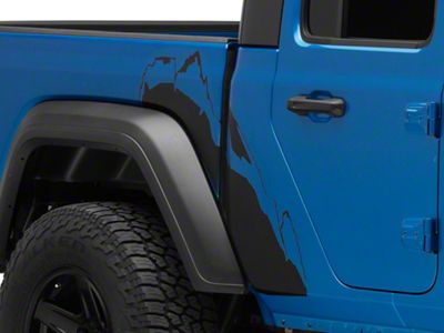 SEC10 Mountain Bed Side Decal; Matte Black (20-25 Jeep Gladiator JT)