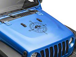 SEC10 Pirate Compass Hood Decal; Matte Black (Universal; Some Adaptation May Be Required)