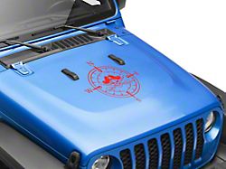 SEC10 Pirate Compass Hood Decal; Red (Universal; Some Adaptation May Be Required)