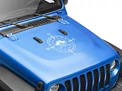 SEC10 Pirate Compass Hood Decal; White (Universal; Some Adaptation May Be Required)