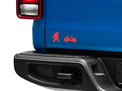SEC10 Sasquach and Vehicle Silhouette Decal; Red (Universal; Some Adaptation May Be Required)