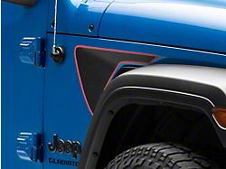 SEC10 Short Side Accent Decal; Black/Red Carbon Fiber (20-25 Jeep Gladiator JT)
