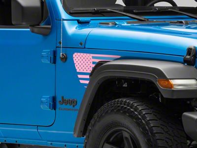 SEC10 Side Accent Flag Decal; Pink (20-25 Jeep Gladiator JT)