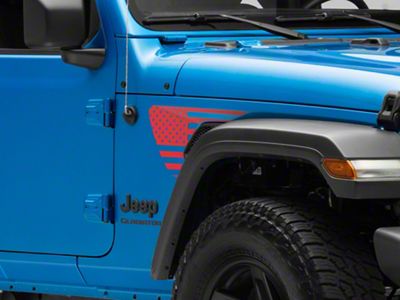 SEC10 Side Accent Flag Decal; Red (20-25 Jeep Gladiator JT)