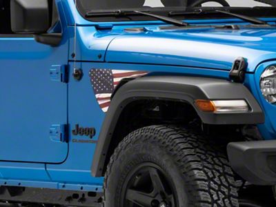 SEC10 Side Accent Flag Decal; Red, White and Blue (20-25 Jeep Gladiator JT)