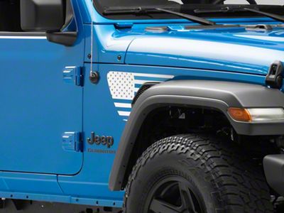 SEC10 Side Accent Flag Decal; White (20-25 Jeep Gladiator JT)