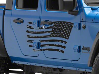 SEC10 Side Flag Decal; Matte Black (20-25 Jeep Gladiator JT)