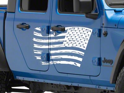 SEC10 Side Flag Decal; White (20-25 Jeep Gladiator JT)