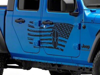 SEC10 Side Flag with Helmet Decal; Matte Black (20-25 Jeep Gladiator JT)