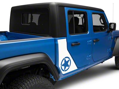 SEC10 Side Panel Star Decal; White (20-25 Jeep Gladiator JT)