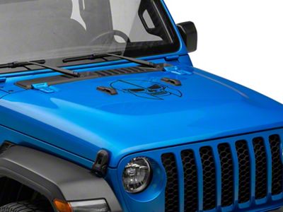 SEC10 Skull Helmet Hood Decal; Matte Black (20-25 Jeep Gladiator JT)