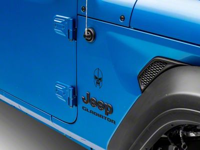 SEC10 Small Skull Accent Decal; Matte Black (20-25 Jeep Gladiator JT)