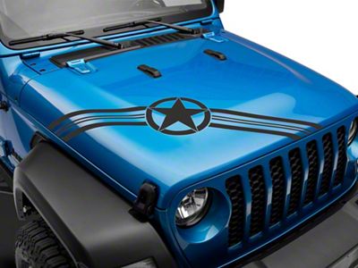 SEC10 Large Stars and Stripes Accent Decal; Matte Black (Universal; Some Adaptation May Be Required)