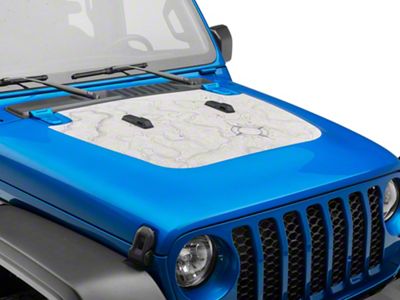 SEC10 Topographical Hood Decal; Natural (20-25 Jeep Gladiator JT, Excluding Mojave)