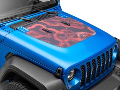 SEC10 Topographical Hood Decal; Red (20-25 Jeep Gladiator JT, Excluding Mojave)