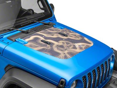 SEC10 Topographical Hood Decal; Tan (20-25 Jeep Gladiator JT, Excluding Mojave)
