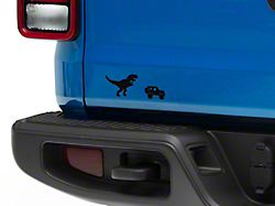 SEC10 Trex and Vehicle Silhouette Decal; Gloss Black (Universal; Some Adaptation May Be Required)
