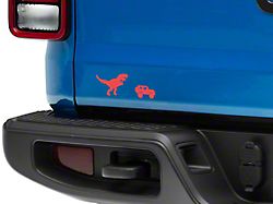 SEC10 Trex and Vehicle Silhouette Decal; Red (Universal; Some Adaptation May Be Required)
