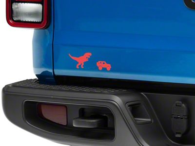 SEC10 Trex and Vehicle Silhouette Decal; Red (Universal; Some Adaptation May Be Required)
