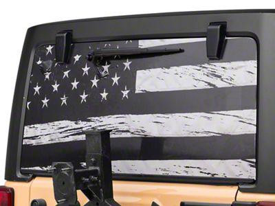 SEC10 Perforated Distressed Flag Rear Window Decal (93-25 Jeep Grand Cherokee ZJ, WJ, WK, WK2 & WL)
