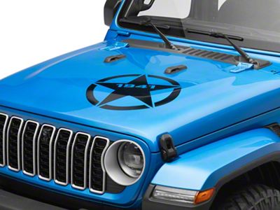 SEC10 1941 Hood Star Decal; Gloss Black (Universal; Some Adaptation May Be Required)