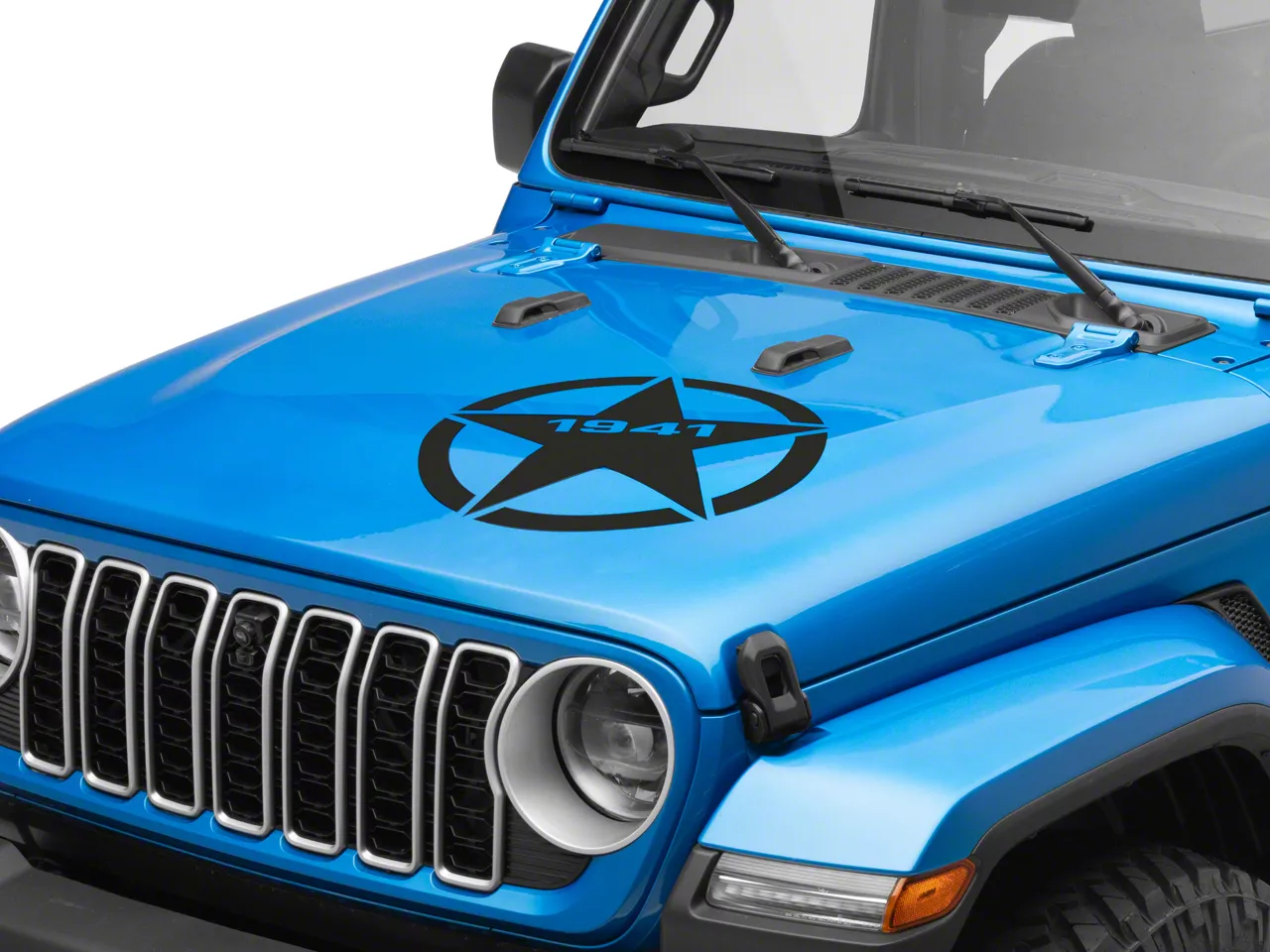 SEC10 Jeep Wrangler 1941 Hood Star Decal; Red J192065 (Universal
