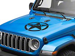 SEC10 1941 Hood Star Decal; Matte Black (Universal; Some Adaptation May Be Required)