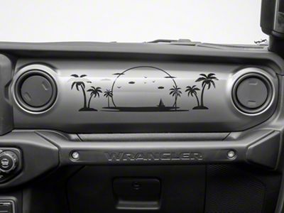 SEC10 Dash Scene Beach Decal; Gloss Black (18-25 Jeep Wrangler JL)