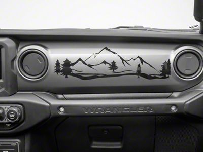 SEC10 Dash Scene Mountain Decal; Gloss Black (18-25 Jeep Wrangler JL)